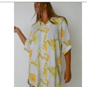 Hawaii made, beautiful plumeria shirt dress.